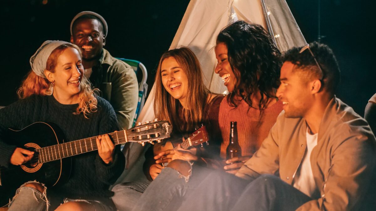 teens hanging out and singing